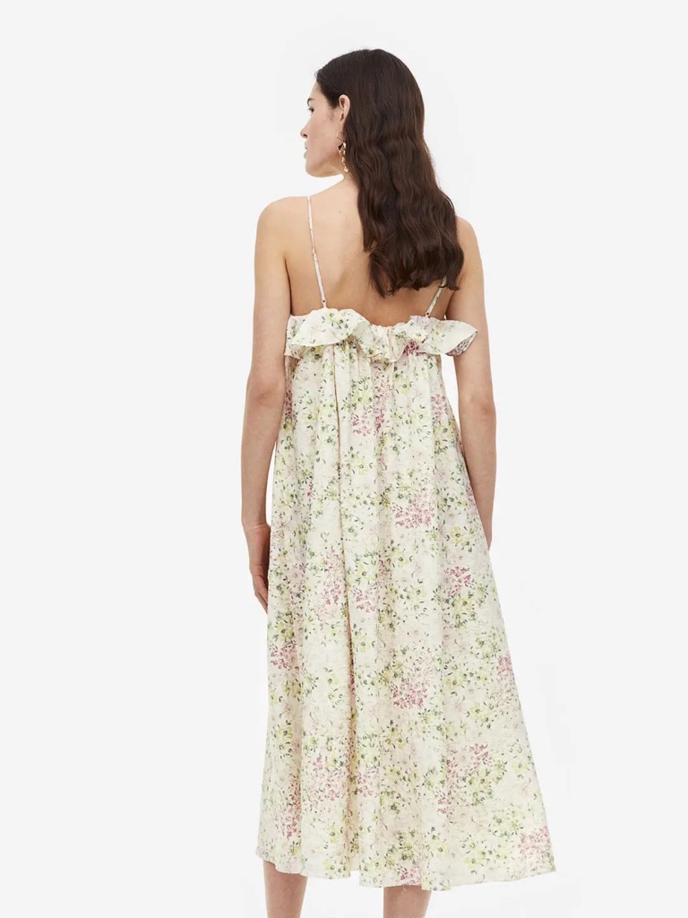 H&M Cream Floral Midi Dress - Picture 3 of 11